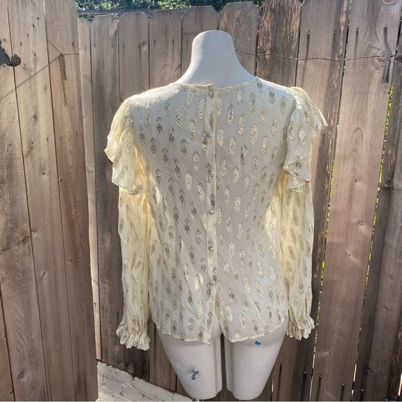 Loveshackfancy ruffle erin top with gold accents size small - Picture 12 of 16